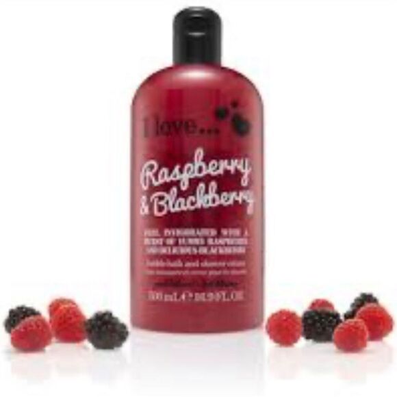 I LOVE ... - NWT - Raspberry &  Blackberry Bubble Bath & Shower Gel. 16.9 fl. oz - Picture 8 of 13
